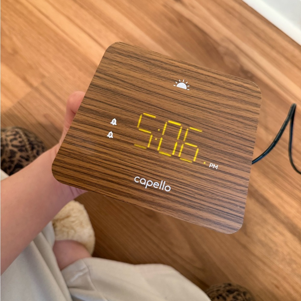 Capello Wood Grain Digital Alarm Clock
